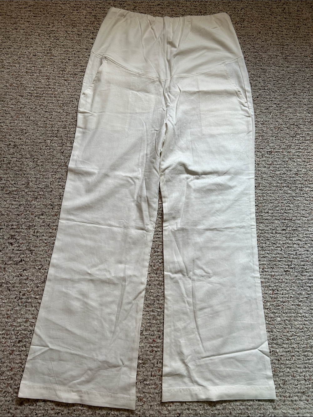 GAP Cream Wide-Leg Flare Jeans Linen Maternity pants. Brand new without tag.